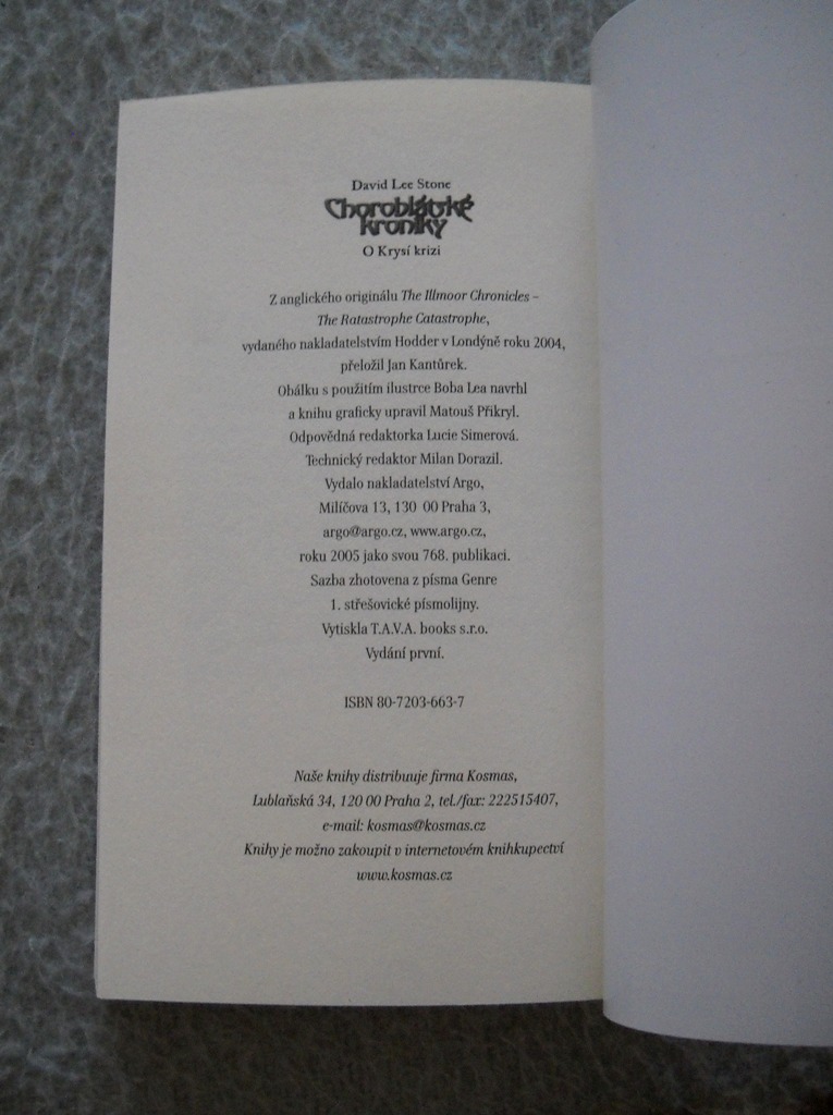 David Lee Stone - Choroblátské kroniky - O Krysí krizi - 2005