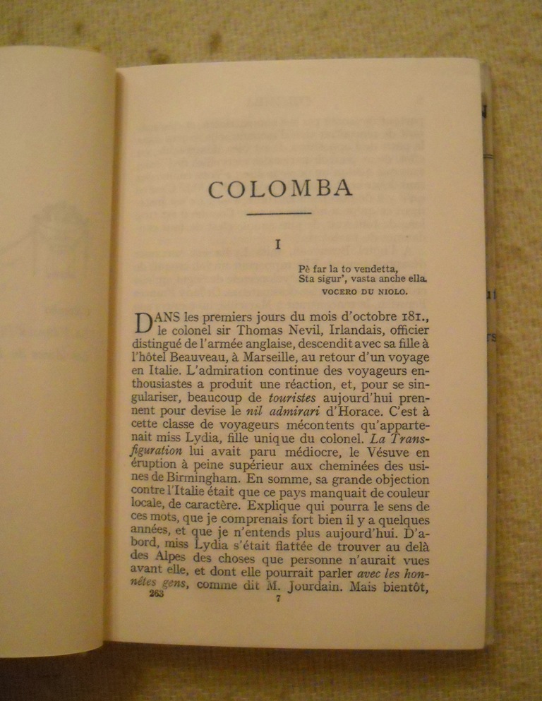 Prosper Merimée - Colomba - Paris 1935 / francouzsky /