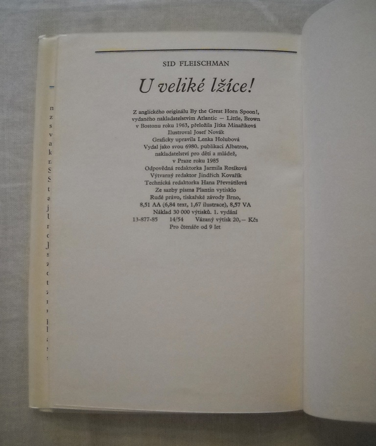 Sid Fleischman - U veliké lžíce! - Albatros 1985
