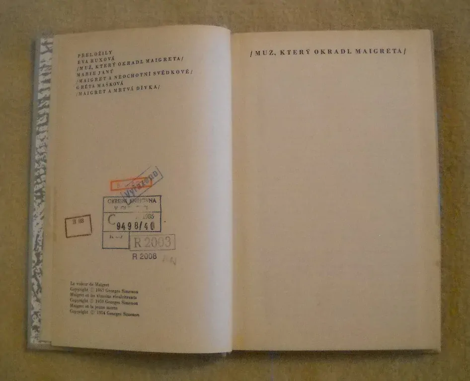 Georges Simenon - Třikrát Maigret a neochotní svědkové - Odeon 1986
