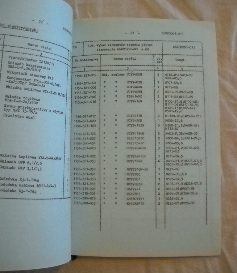 Drukarka D•100 - Katalog części składowych - 1986
