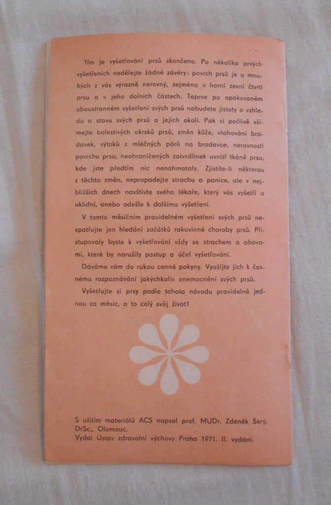 Zdravotnická brožura Pro cenný pocit jistoty - 1971