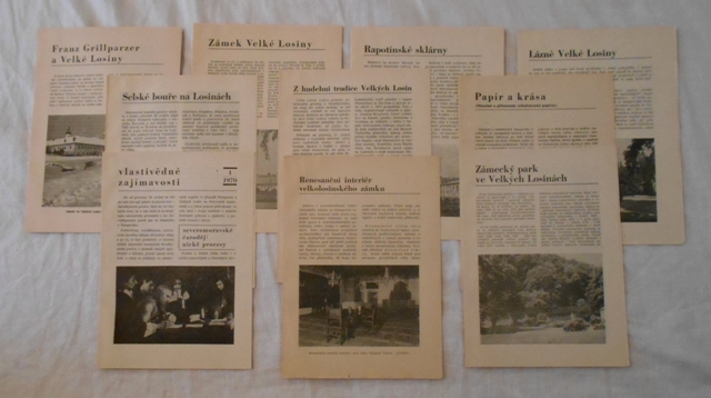 Zámek Velké Losiny a okolí - Výběr vlastivědných zajímavostí 1970