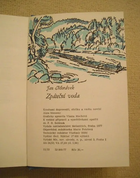 Jan Morávek - Zpáteční voda - Melantrich 1977