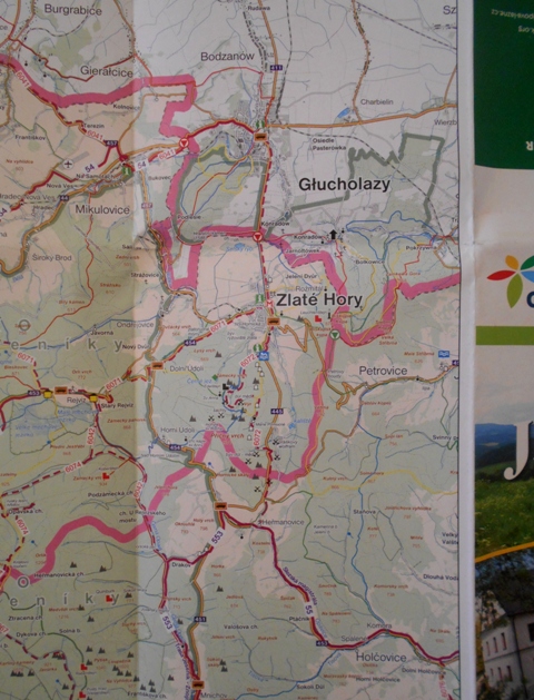 Mapa Jeseníky Na kole Olomouckým krajem - rok 2007