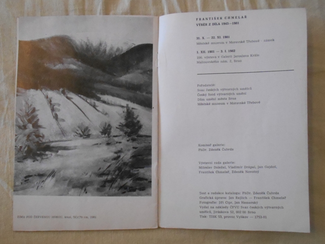 Program František Chmelař - Galerie Jaroslava Krále 1982