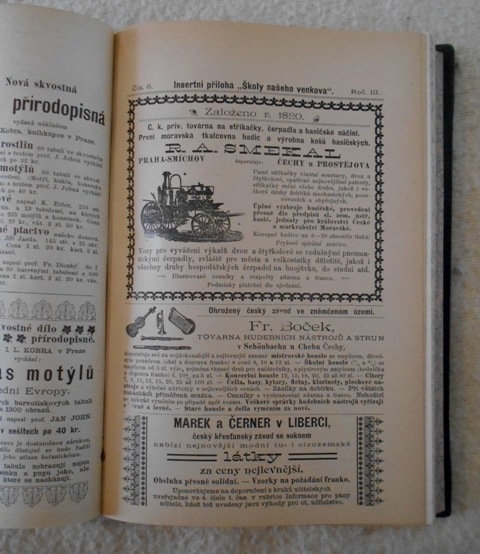 Časopis Škola našeho venkova ročníky III. a IV. roky 1899 a 1900