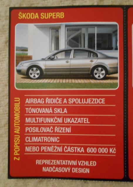 Reklamní kartičky Škoda - blok 3 kusy - Reader´s Digest Výběr