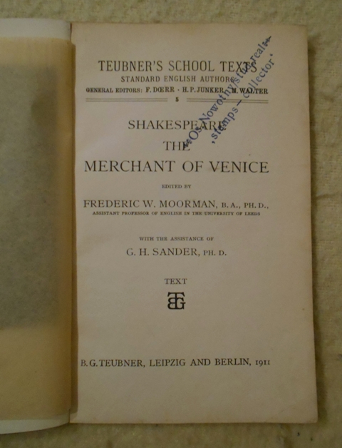 William Shakespeare - The Merchant of Venice - Berlin 1911