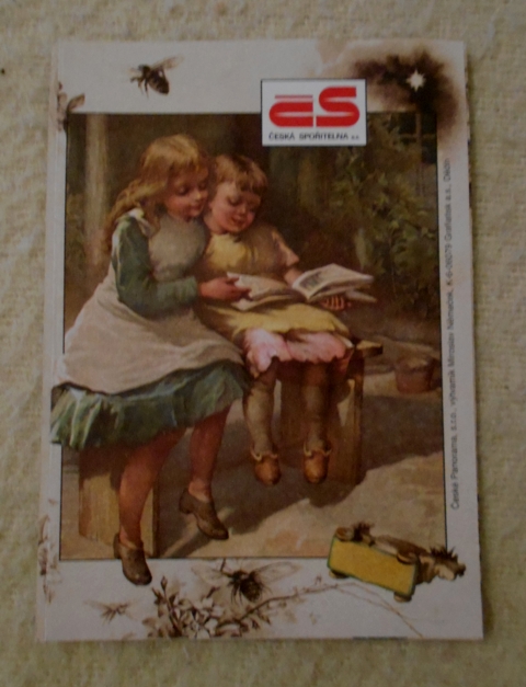 Reklamní kalendář Česká spořitelna a.s. skládaný s rozvrhem hodin - rok 1997-1998