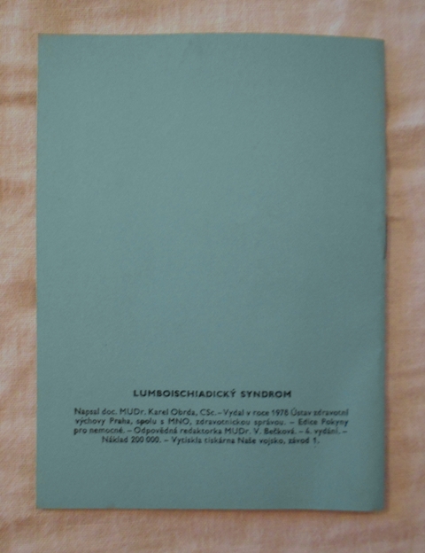 MUDr. Karel Obrda - Lumboischiadický syndrom - 1978