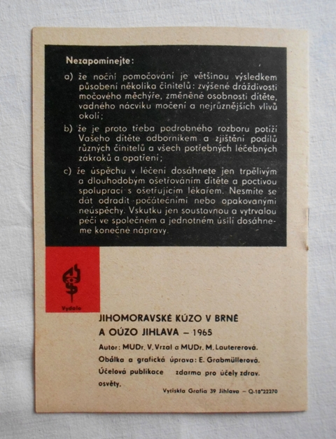 Vrzal, Lautererová - Pomočuje se Vaše dítě? - 1965