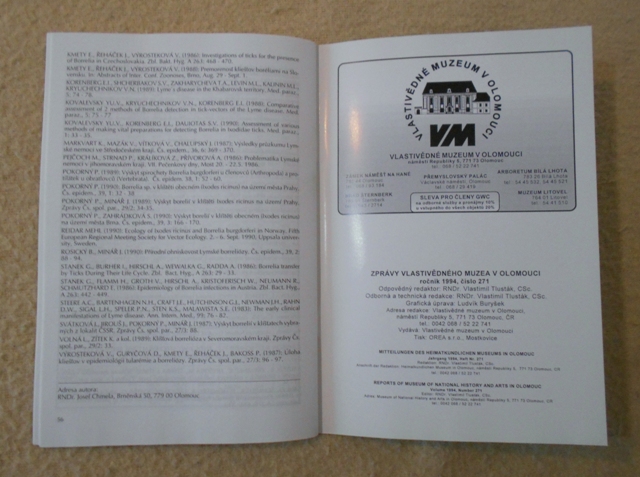Časopis Zprávy Vlastivědného muzea v Olomouci 271 - 1994