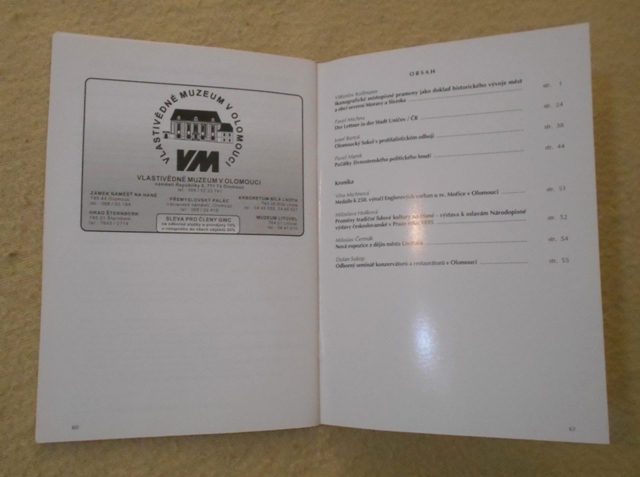 Časopis Zprávy Vlastivědného muzea v Olomouci 272 - 1995