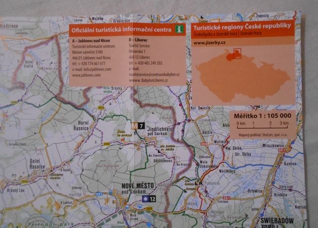 Mapa - Jizerské hory - turistické oblasti České republiky 14