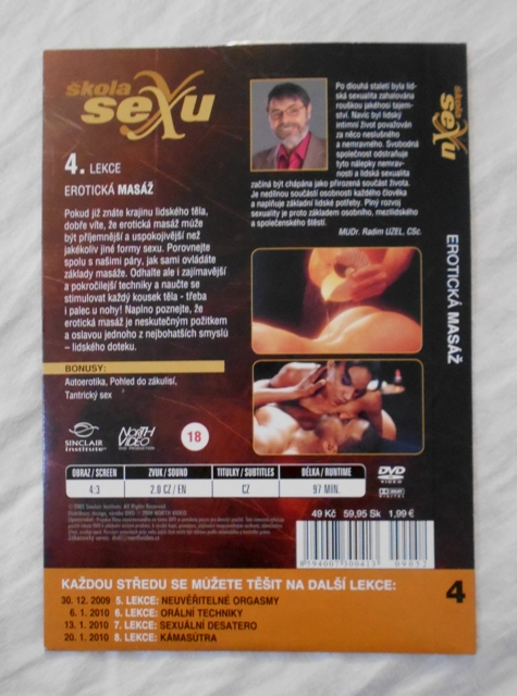 DVD Škola sexu 4. lekce - Erotická masáž - 2009