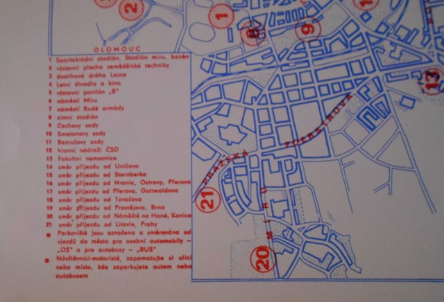 Národní dožínky Olomouc ´73 - program a plánek