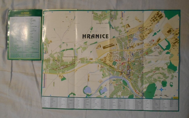 Hranice Oblastní mapový průvodce - brožura s vlepenou mapou
