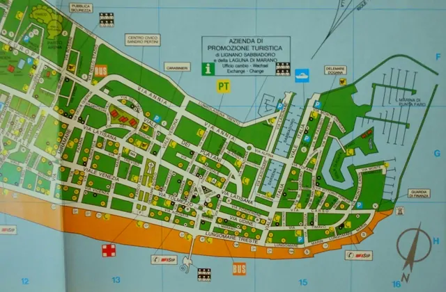 Map Lignano Sabbiadoro is Life - mapa Lignano Sabbiadoro - Itálie 1989