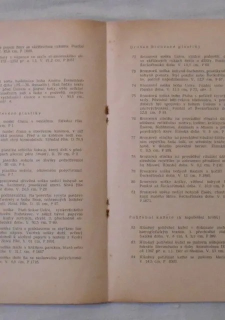 Staroegyptské mumie - katalog výstavy Náprstkovo muzeum Praha 1971