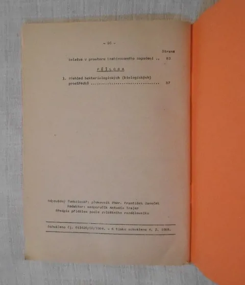 Ochrana proti účinkům bakteriologických ( biologických ) prostředků v Civilní obraně - 1985