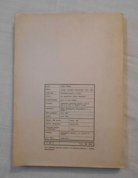 Radko Kejzlar - Dějiny norské literatury 1914-1970 - Praha 1972