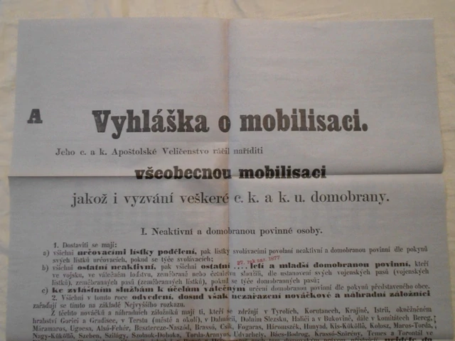 Replika Císařský manifest Mým národům 1914 - SOUČASNÁ REPLIKA