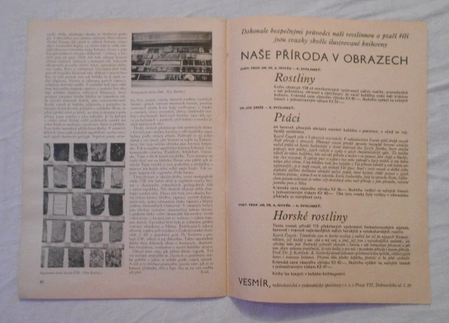 Časopis Naší přírodou ročník II. číslo 1 rok 1938
