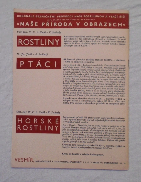 Časopis Naší přírodou ročník II. číslo 2 rok 1938