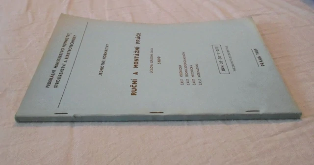 Ruční a montážní práce Jednotné normativy - Praha 1989