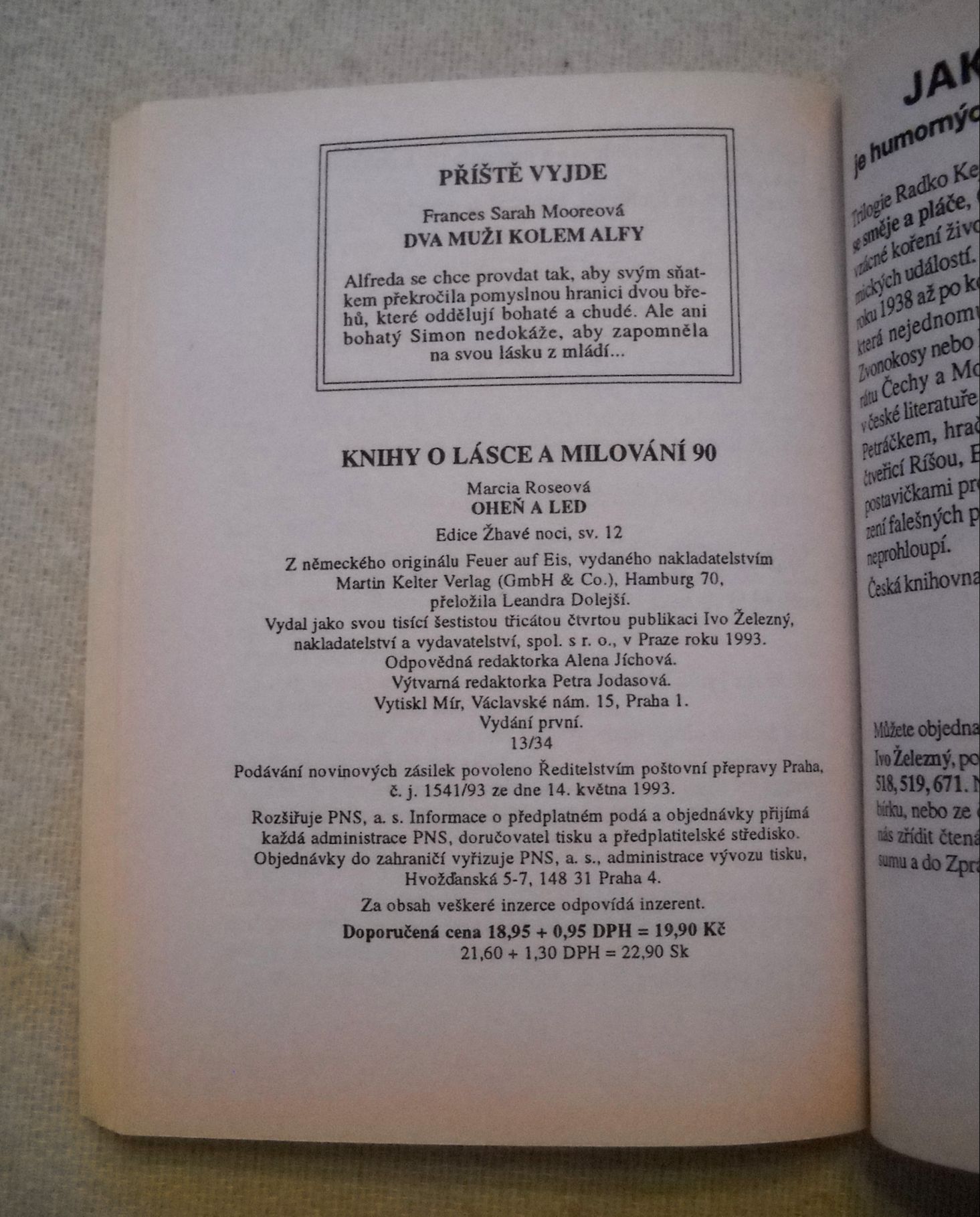 Marcia Roseová - Oheň a led - IŽ 1993