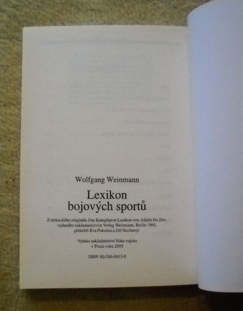 Wolfgang Weinmann - Lexikon bojových sportů - 2005