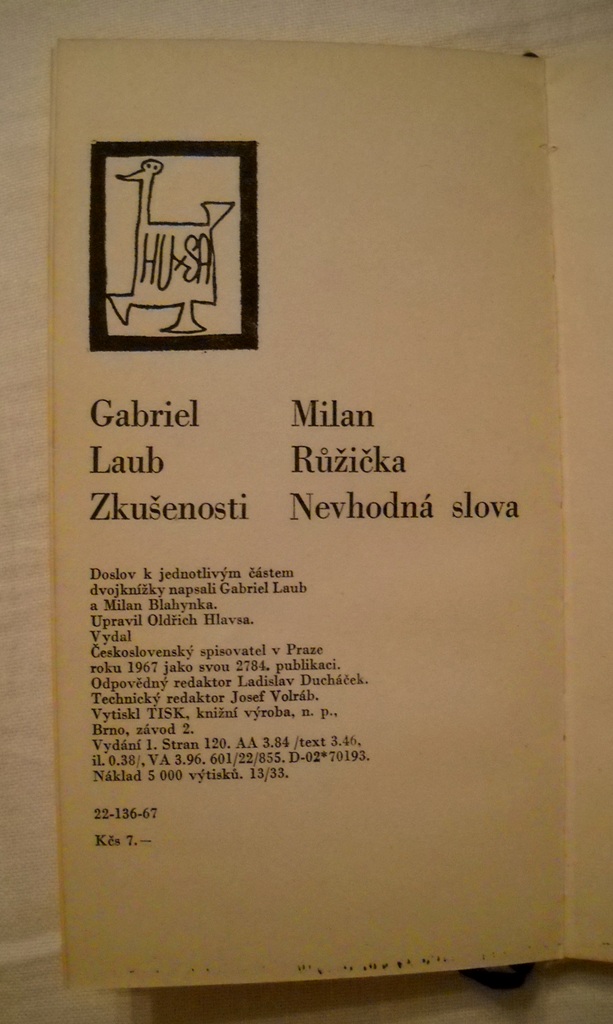Gabriel Laub - Zkušenosti / Milan Růžička - Nevhodná slova - 1967