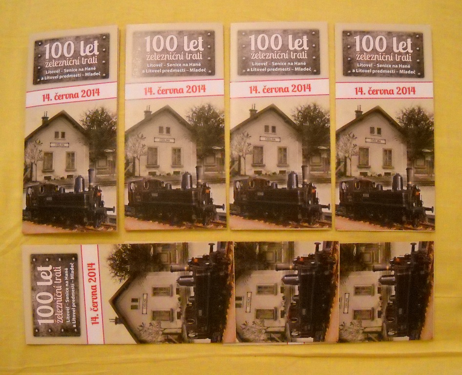 Pamětní leták 100 let železniční trati Litovel - 2014