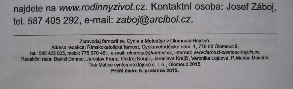 Zpravodaj Hejčínské oko číslo listopad 2015