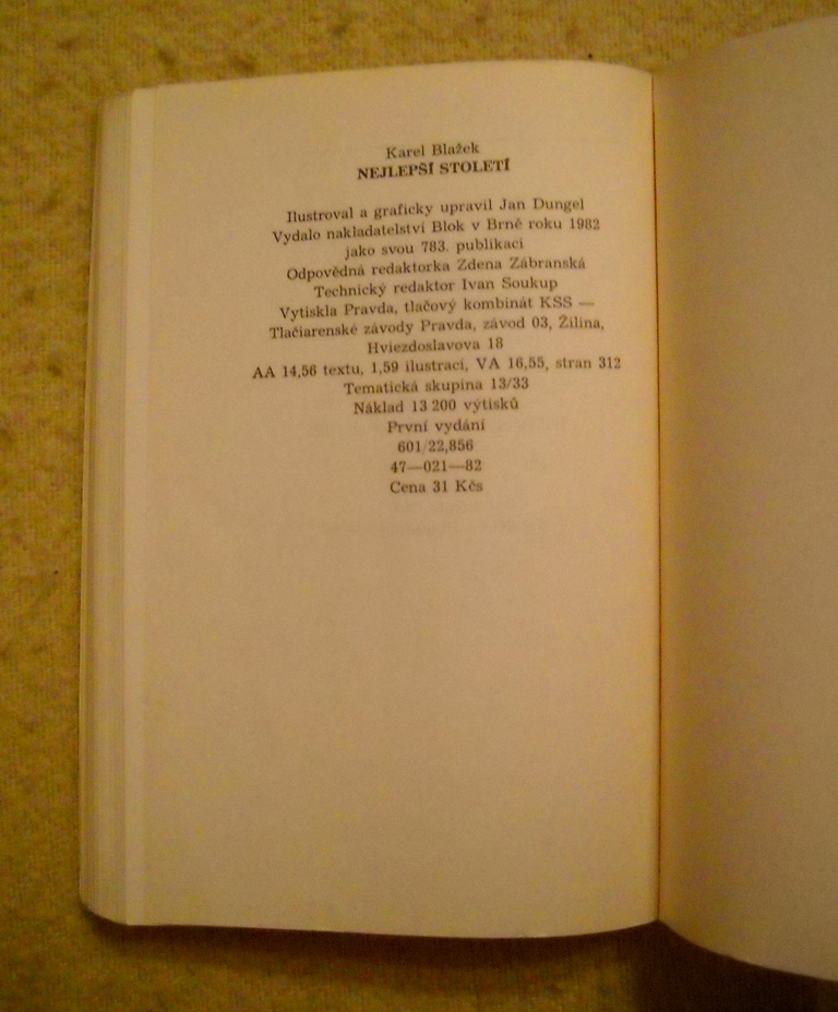 Karel Blažek - Nejlepší století - Blok 1982
