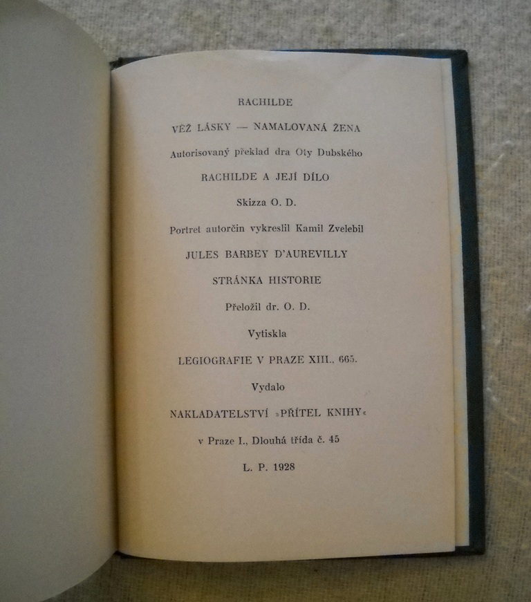Rachilde - Věž lásky - Praha 1928