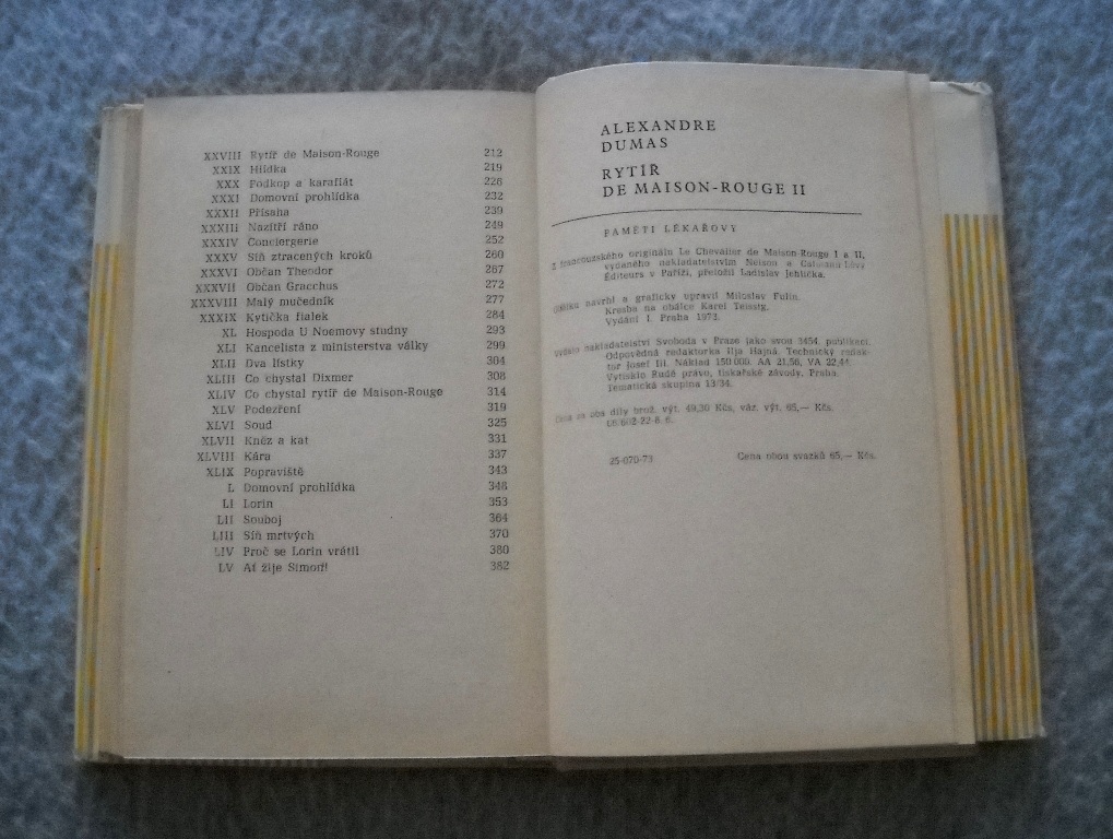 Alexandre Dumas - Rytíř de Maison-Rouge II. - 1973