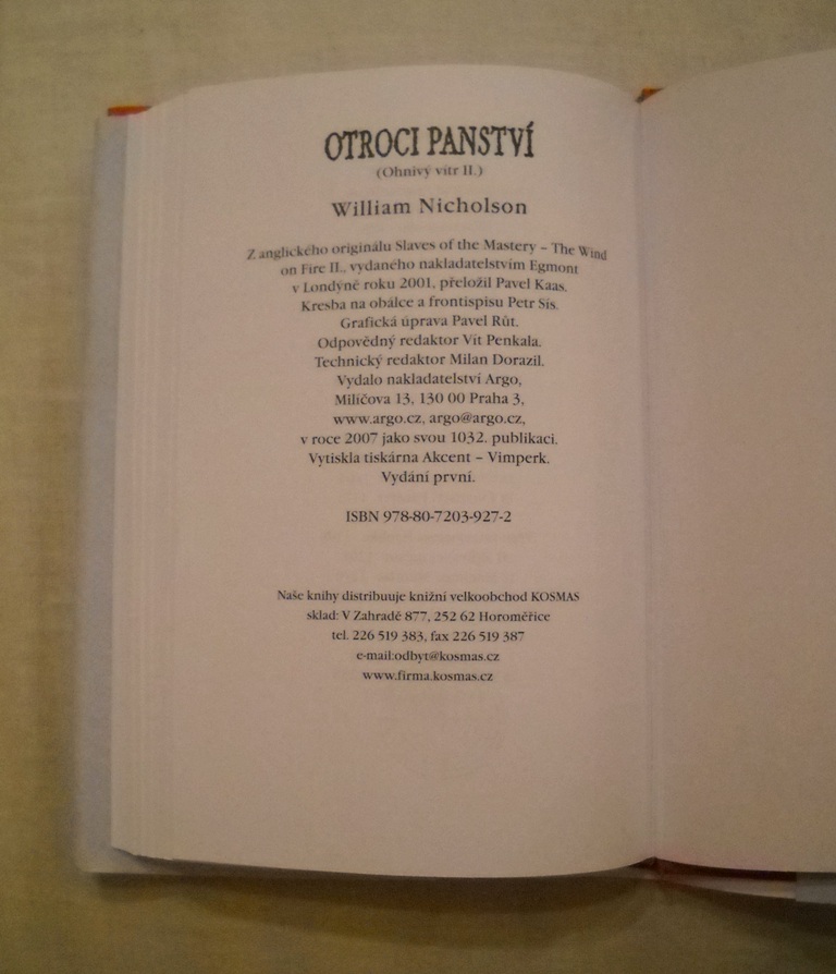 William Nicholson - Otroci panství - série Ohnivý vítr 2 - 2007