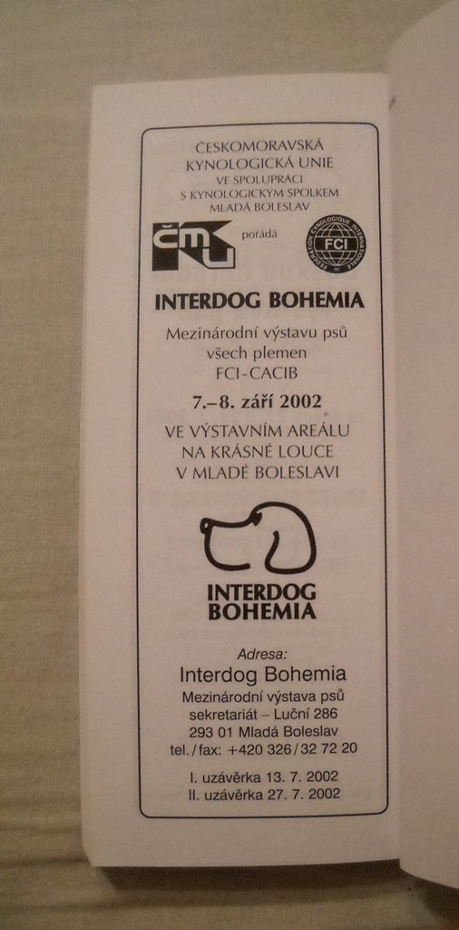 Mezinárodní výstava psů všech plemen - České Budějovice 2002