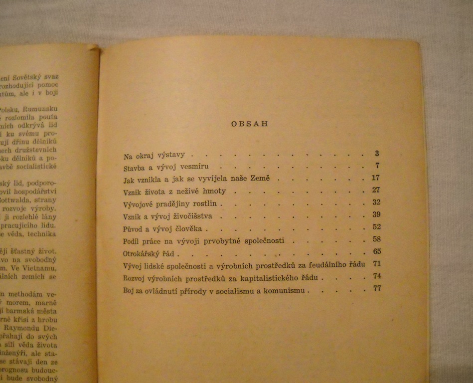 Výstava Vývoj vesmíru, Země a člověka - Orbis 1953