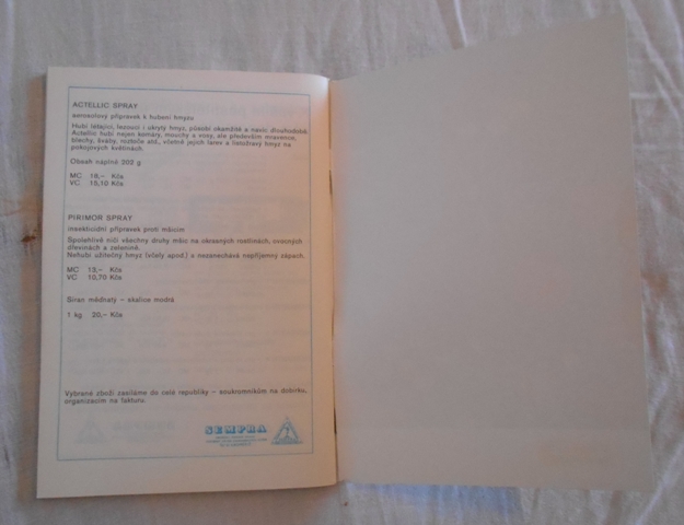 Katalog Sempra ZZS Kroměříž - Růže - 1976