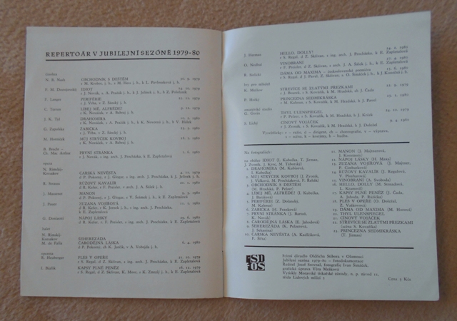 Divadlo Oldřicha Stibora v Olomouci - fotodokumentace 1979-1980