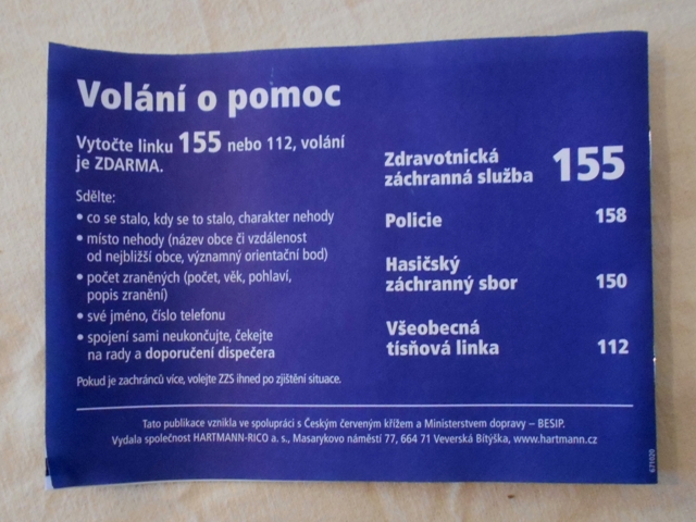 Zdravotnická brožura První pomoc pro motoristy - Hartmann-Rico