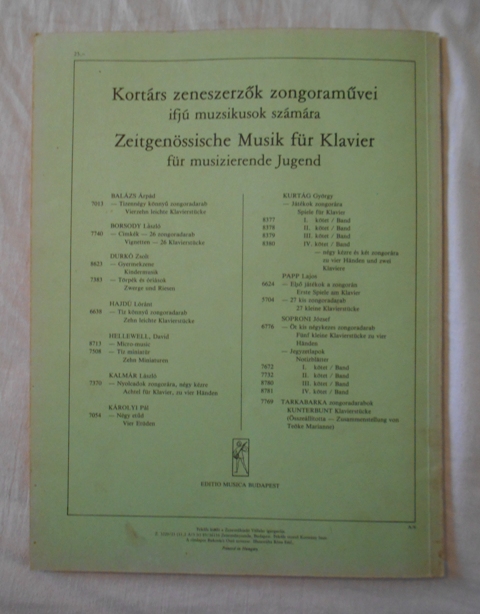 Zongoraiskola 1 - kezdőknek - Editio Musica, Maďarsko