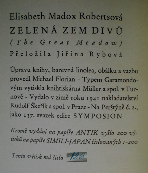 Elisabeth Madox Robertsová - Zelená zem divů - Symposion 1941