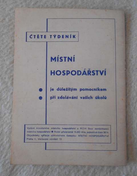 Karel Mašek - Nové pracovní methody v místním průmyslu - 1954