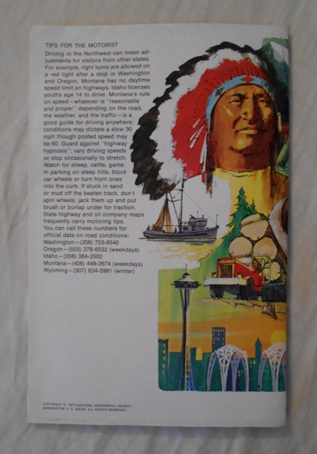 Mapa USA Washington Oregon Idaho Montana Wyoming - National Geographic - anglicky