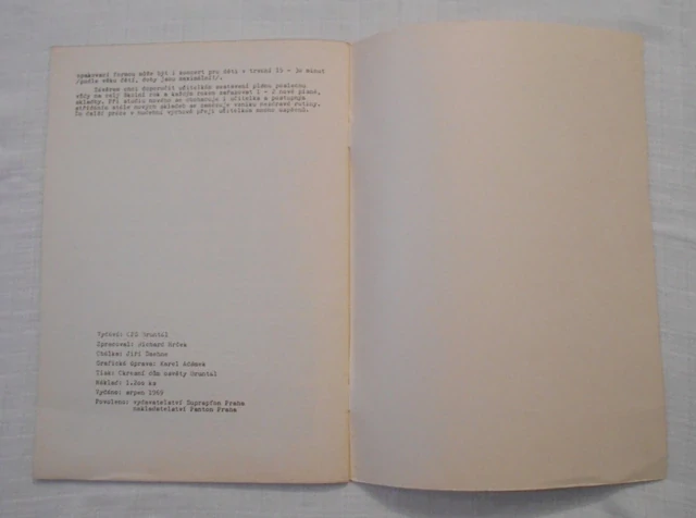 Poslech hudby na mateřských školách Sborník Skladeb - Bruntál 1969