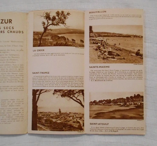 Reklamní turistický leták Côte d’Azur - Étés Secs Hivers Chauds - francouzsky